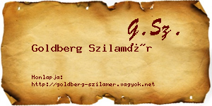 Goldberg Szilamér névjegykártya